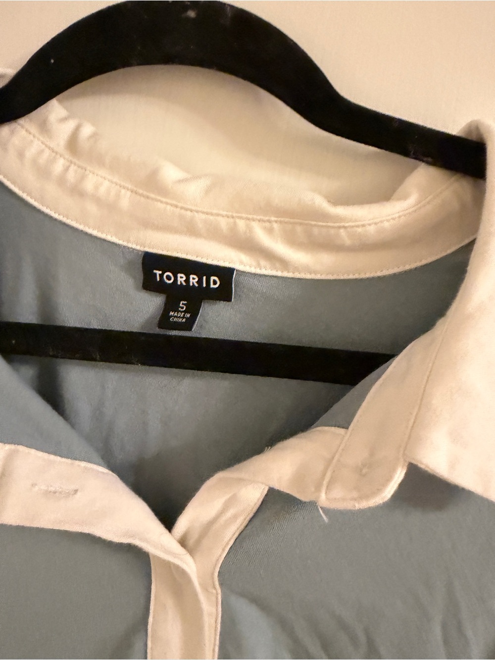 Torrid Blue Polo crop Pullover with White Trim - Picture 4 of 4